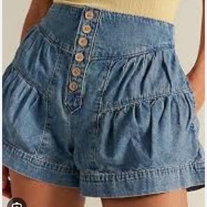 We The Free Blue Jean Shorts
